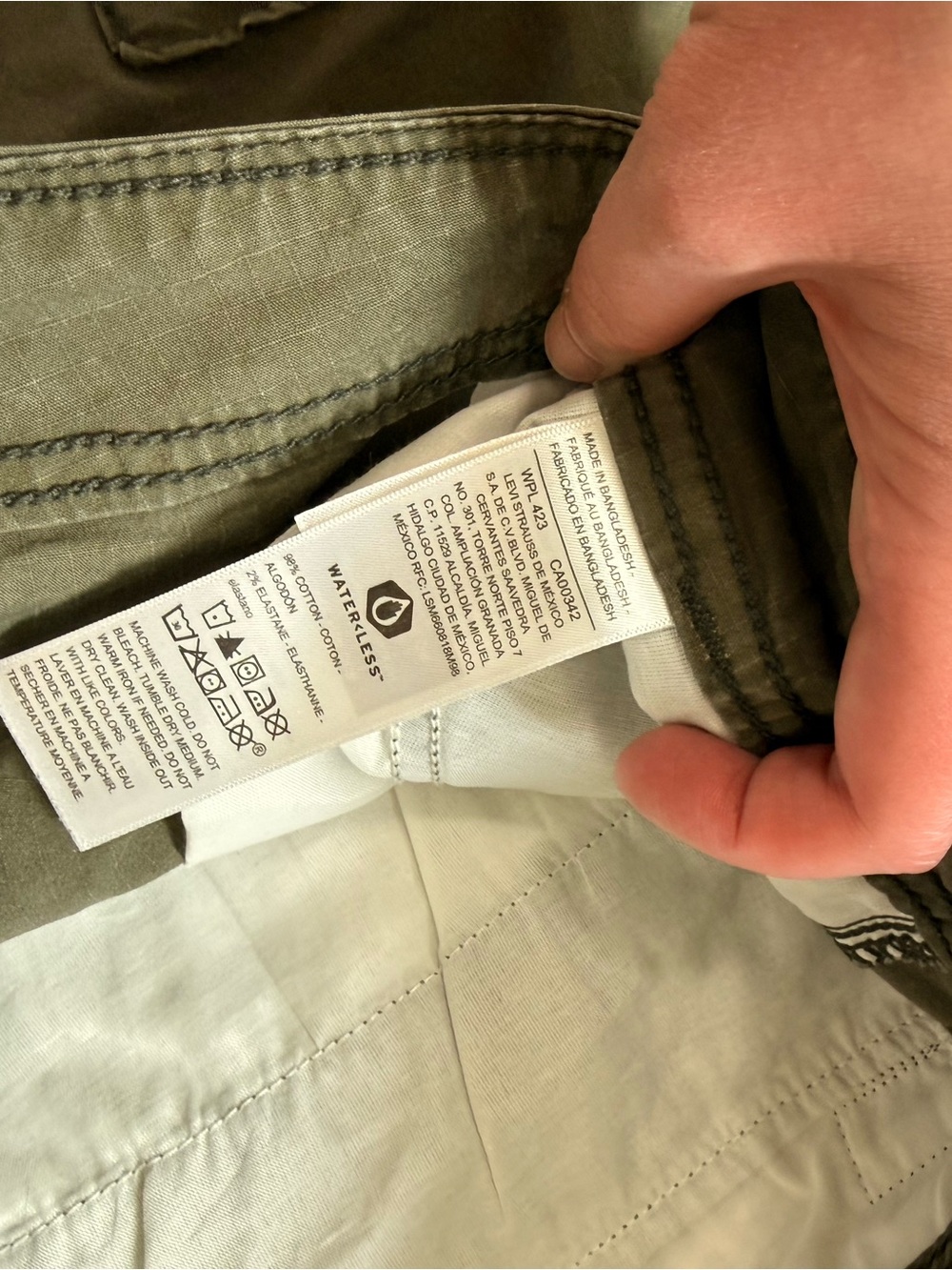 Denizen from Levi's Olive Green Utility Shorts - Picture 3 of 8